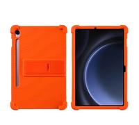 Soft Silicon Stand Tablet Case Suitable For Samsung Galaxy Tab S10 FE 10.9inch SM-X520 X526B 2025 4 Shockproof Airbags Cover(Orange)