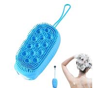 Soft Silicone Body Draining - Double Sided Design Soft Shower Brush | Skin Cleaning, Massage Bath Brush, Body Scrubber for Travel Dom