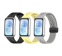 Soft Silicone Bracelet Wristband Watch Strap Compatible for Huawei Band 11/Band 11 NFC/Band 11 Pro/Band 11 Pro NFC Smart Watch Band Accessories (3 Pack C)