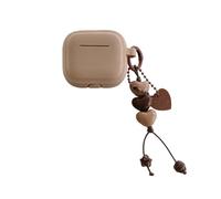 Soft Silicone Brown Fashion Slim Fit Accessories Cover Headphone Case for AirPods Pro 2nd Generation 2022 with Lovely Heart Pendant