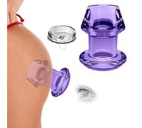 Soft Silicone Butt Plug with Transparent Hollow Design, Multiple Ways to Play Vagina Dilator Anal Dilator Anal Speculum Anal Douche Enema, Sex Toys for Couples (Purple, L(68mm*77mm))