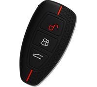 Soft Silicone Car Key Cover Case Black Red Line,Compatible with Ford Focus Mk2/Mk3/Mk4, Kuga, Edge, Ranger & Mondeo,3 Button Non-Slip Protective Car Key Fob Shell,Car Accessories