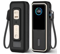 Soft Silicone Case for Anker Laptop Power Bank (25,000mAh/165W), SD/SIM Card Storage, Display Shockproof Protection & Dustproof, Travel Protective Cover for Anker Power Bank 165W (Black White)
