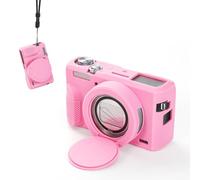 Soft Silicone Case for Canon PowerShot G7 X Mark III | For Slim Protective Camera Skin with Lens Cover | Anti-Scratch Rubber Sleeve | Shockproof Body Armor | Pink White Black(Pink)