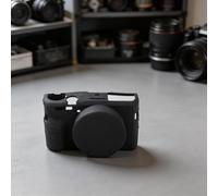 Soft Silicone Case for Canon PowerShot G7 X Mark III | For Slim Protective Camera Skin with Lens Cover | Anti-Scratch Rubber Sleeve | Shockproof Body Armor | Pink White Black(Black)