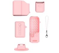 Soft Silicone Case for DJI Pocket 4 Pro Camera Full Protective Cover Shockproof and Drop-proof Cooling Protector Shell Precision Cutout for Charging (4-piece set-pink)