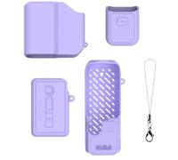 Soft Silicone Case for DJI Pocket 4 Pro Camera Full Protective Cover Shockproof and Drop-proof Cooling Protector Shell Precision Cutout for Charging (4-piece set-purple)