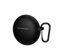 Soft Silicone Case for HUAWEI FreeBuds 7i Wireless Earbuds, Shockproof Protective Sleeve with Precise Cutouts, Stain Resistant Easy Clean Cover with Carabiner Clip (Black)