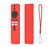 Soft Silicone Case for Xiaomi Mi TV Box S 2nd Gen Shockproof Protective cover for Mi TV Stick Remote Control Protector Shell Replacement (Red)