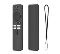 Soft Silicone Case for Xiaomi Mi TV Box S 2nd Gen Shockproof Protective cover for Mi TV Stick Remote Control Protector Shell Replacement (Black)