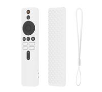 Soft Silicone Case for Xiaomi Mi TV Box S 2nd Gen Shockproof Protective cover for Mi TV Stick Remote Control Protector Shell Replacement (White)