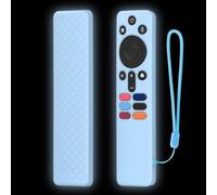Soft Silicone Case Housing for XIAOMI XMRM-N5 Remotes NonSlip Texture Shell Protective Covers with Anti-Lost Lanyard, Dust Proof Soft Protective Sleeve for TV Remote, Glow-in-the-Dark Blue