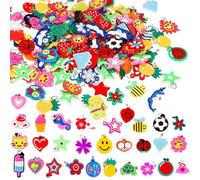 Soft Silicone Charms for Bracelets - Colorful 30 Styles Rubber Loom Band Charms, Rubber Band Bracelets Charm, Charm for Bracelet Making for Pendant Bracelet Making DIY Handmade Materials (110 Pack)