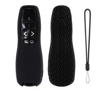 Soft Silicone Cover Protective Case for Logitech Wireless Presenter R400: Shockproof Anti-Slip Remote Controller Sleeve with Lanyard, Scratch-Resistant & Erg (Black)