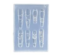 Soft Silicone Craft Moulds for Nails Art with Delicate Floral Patterns and Decorative Bow Knot Shape Templates Silicone Nail Mould Accessories
