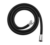 Soft Silicone Flexible Shower Hose Anti-Winding 1.5M/2M Bathroom Shower Tube High Pressure Extension Black Shower Head Pipe Hose(Black,200CM)