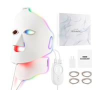 Soft Silicone Led Face Mask,Face&Neck Skin Care Led Face Light Therapy Mask,Red Light Therapy Mask,Anti-Anging,Rejuvenation,Firming,Smooth Wrinkle,Skin Brighten,Home