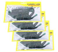 Soft Silicone Lure Bait Earthworm Shape Fishing Bait Simulation Lifelike Bright Colors Lightweight Portable Essential Equipment for Outdoor Fishing Lovers 4 Sets 40pcs (3#)