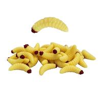 Soft Silicone Maggot Worm for Fishing, 50PCS x 2cm Soft Artificial Fishing Lures Swimbait, Bread Worm Bait for Trout Barbel Freshwater Saltwater