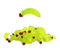 Soft Silicone Maggot Worm for Fishing, 50PCS x 2cm Soft Artificial Fishing Lures Swimbait, Bread Worm Bait for Trout Barbel Freshwater Saltwater
