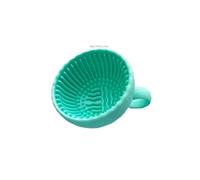 Soft Silicone Makeup Brush Cleaner Folding Powder Puff Cleaning Bowl Eyeshadow Pad Beauty Tools Portable Washing(Green)