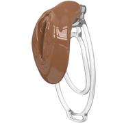 Soft Silicone Male Chastity Cage Ergonomic Chastity Device with 3 Sizes Durable Base Rings Comfortable Breathable BDSM Bondage Restraint Toy Discreet Adult Lock for Couples Brown