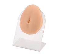 Soft Silicone Navel Piercing Model with Acrylic Stand, Flexible Belly Button Mold for Piercing Practice, Rubber Navel for Jewelry Display