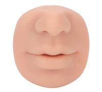 Soft Silicone Nose Model with Mouth, Flexible Simulation Face Model Body Part Displays, Reusable Piercing Practice Body Parts, Jewelry Display, Practicing Suture, Acupuncture(Medium Skin Color)