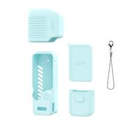 Soft Silicone Protective Case for DJI OSMO Pocket 4 Full Body Cover Anti-Scratch Shock-Absorbing Drop-Resistant Dustproof Skin-Friendly Sleeve Shell with Screen Cover and Short Handle Case (Blue)