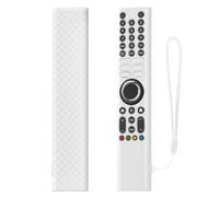 Soft Silicone Protective Case for Xiaomi XMRM-P3 Remote Control, Non-Slip Grip Cover with Lanyard, Shockproof Shell for TV/Media Player Remotes (White)