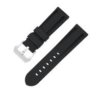 Soft Silicone Quick Release Watch Bands 20mm 22mm 24mm 26mm Replacement Rubber For Women Men With Stainless Steel Buckle(Black,24mm)