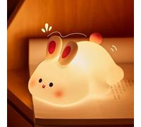 Soft Silicone Rabbit Night Light, Cute Big Face Bunny Lamp with Touch Control & Dimmable Light, USB Rechargeable Nightlight for Baby Nursing, Kids Room, Bedside Decor