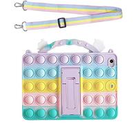 Soft Silicone Rainbow Unicorn Pattern Tablet Case with Handle with Lanyard with Fold Stand Shockproof Cover Case for iPad Mini 6 8.3" 2021