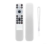 Soft Silicone Remote Control Case With Lanyard For Tcl Rc902v Fmr1 Far2 Fmr4 Rc833 Gub1 Rc813 Fmb1 2023 Tv Controllers Black Color(White)