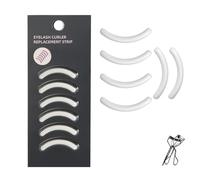 Soft Silicone Rubber Eyelash Curler Refills Compatible with Shiseido, Tweezerman, Revlon, Shu Uemura, Surratt, e.l.f Eyelash Curler for Travel Portable Carry,Cosmetic Accessory,6PCS,White