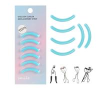 Soft Silicone Rubber Eyelash Curler Refills Compatible with Shiseido, Tweezerman, Revlon, Shu Uemura, Surratt, e.l.f Eyelash Curler for Travel Portable Carry,Comestic Accessory,6PCS,Blue