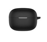 Soft Silicone Shock-Absorbing Headphone Earphone Cover Accessories with Keychain Case for Moto Buds 2-Black
