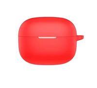 Soft Silicone Shock-Absorbing Headphone Earphone Cover Accessories with Keychain Case for Moto Buds 2-Red