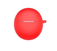 Soft Silicone Shock-Absorbing Headphone Earphone Cover Accessories with Keychain Case for Oppo Enco Air5s-Red