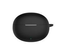 Soft Silicone Shock-Absorbing Headphone Earphone Cover Accessories with Keychain Case for Oppo Enco Air5-Black