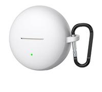 Soft Silicone Shock-Absorbing Headphone Earphone Cover Accessories with Keychain Case for Oppo Enco Clip 2-White