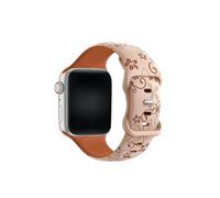 Soft Silicone Sports Strap Compatible with Apple Watch Ultra 3/2/1 SE Series 11/10/9/8/7/6/5/4/3/2/1, Engraved Floral Pattern for 38/40/41/42/44/45/46/49 mm, 38mm/40mm/41mm/42mm, Titanium, Agate