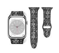 Soft Silicone Strap Compatible with Apple Watch Band 38mm 40mm 42mm 44mm,Abstract Occult Mystic Pattern Replacement Sport Band for iWatch Series