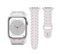 Soft Silicone Strap Compatible with Apple Watch Band 38mm 40mm 42mm 44mm,Flying Swans On A Colorful Stripes Replacement Sport Band for iWatch Series