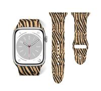 Soft Silicone Strap Compatible with Apple Watch Band 38mm 40mm 42mm 44mm,Rose Gold Zebra Striped Replacement Sport Band for iWatch Series
