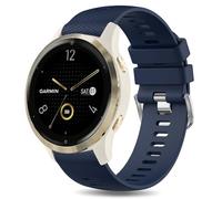 Soft Silicone Strap for Garmin Vivoactive 4S/ Vivomove 3S/ Venu 3S/ Venu 2S, 18mm Quick Release Replacement Watch Band Sport Wristband (Midnight blue)
