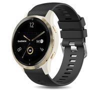 Soft Silicone Strap for Garmin Vivoactive 4S/ Vivomove 3S/ Venu 3S/ Venu 2S, 18mm Quick Release Replacement Watch Band Sport Wristband (Black)