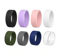 Soft Silicone Wedding Ring Cover, Engagement Rings, 8pcs Ultra Thin Rubber Wedding Bands Silicone Protector for Men Women, Anti-scratch Ring Case (M)