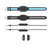 Soft Silicone Wristbands for Xiaomi Tag Finders Accessories Adjustable Sport Wrist Strap Shockproof Waterproof Breathable (Blue)
