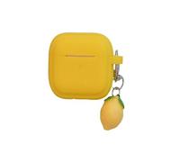 Soft Silicone Yellow Skin Case for AirPods 1/2, Shock-Absorbing Headphone Case Cover with Pendant Accessories